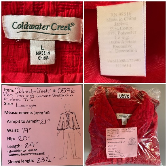 Coldwater Creek Red Jacquard Textured Jacket Large - Picture 12 of 12